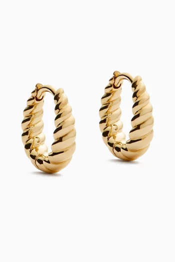 Fine Twisted Huggie Earrings in 14kt Recycled Gold