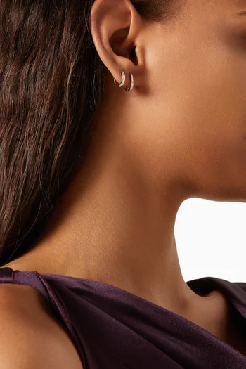 Fine Diamond Mini Ovate Earrings in 14kt Recycled Gold