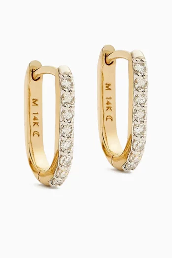 Fine Diamond Mini Ovate Earrings in 14kt Recycled Gold