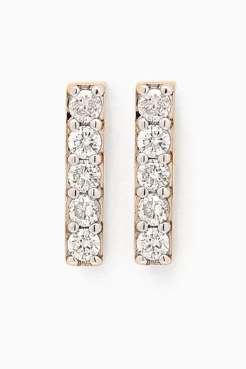 Fine Diamond Bar Earrings in 14kt Recycled Gold