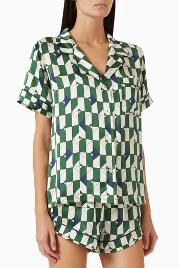 Inez Printed Pyjama Set in Silk