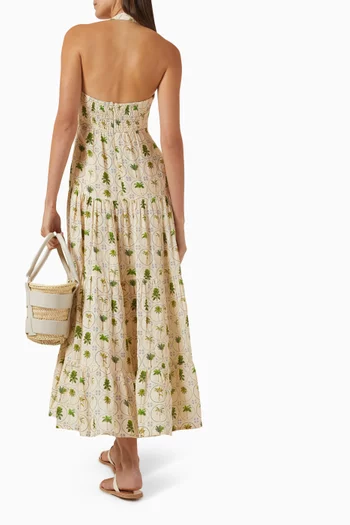 Willow Printed Dress in Linen