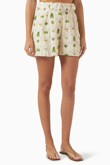 Rummy Printed Shorts in Linen