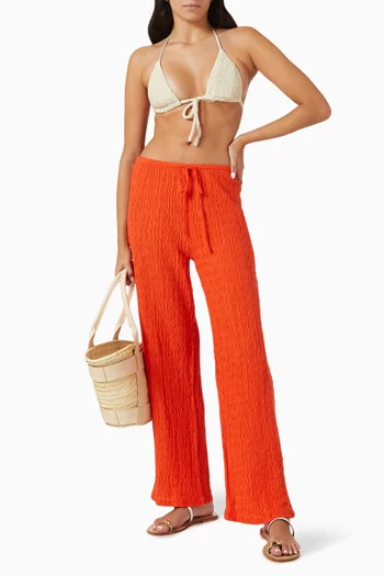Drawstring Wide-leg Pants