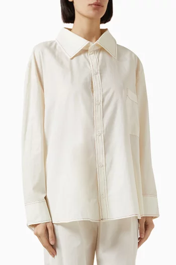 Long-sleeve Button-down Shirt in Cotton