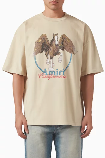 Vintage Wash Pegasus T-shirt in Cotton