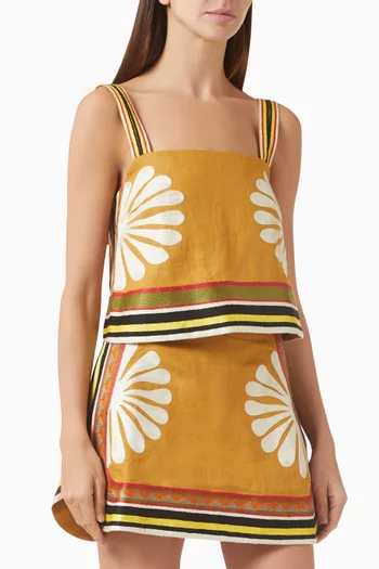 بلوزة ميلودي قصيرة كتان