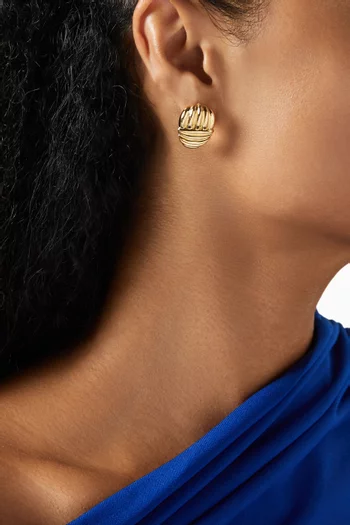 Contour Stud Earrings in Gold