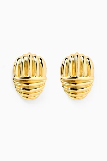 Contour Stud Earrings in Gold
