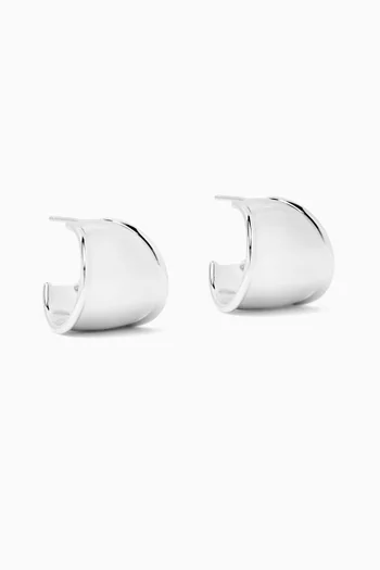 Contour Hoop Earrings in Sterling Silver