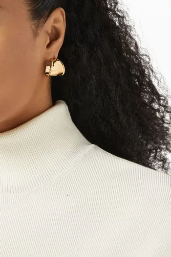 Contour Hoop Earrings in Gold