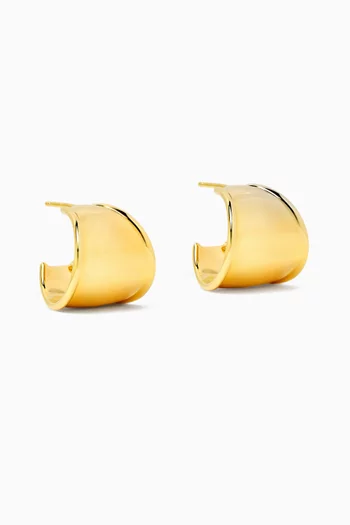 Contour Hoop Earrings in Gold
