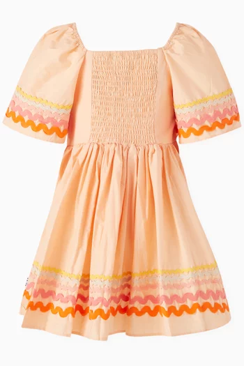 Clotilde Ric-rac Dress in Organic Cotton-poplin