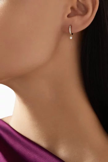 أقراط هاجي بحلي مرصعة بالكريستال فضة إسترلينية مطلية ذهب عيار 18