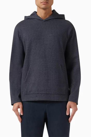 Crosshatch Birdseye Hoodie in Cotton-blend
