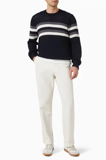 Striped Sweater in Crochet Knit