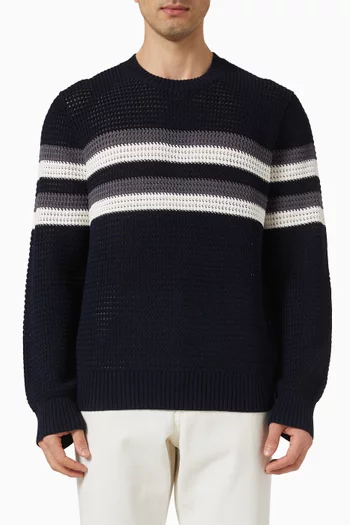 Striped Sweater in Crochet Knit