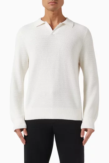 Johnny Collar Sweater in Cotton-cashmere