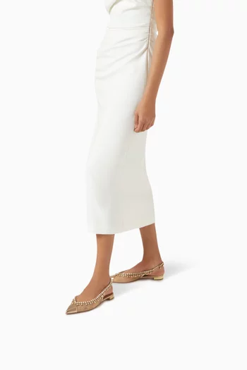 Temptation Crystal Ballet Flats in Leather & Mesh