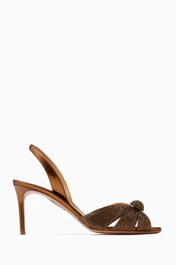 صندل إيتاليان فليرت بسير خلفي وكعب 75 مم جلد لامع