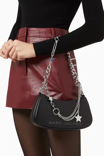 حقيبة كتف بحلي نجوم جلد