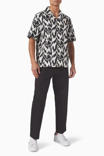 Animal Print Revere Collar Shirt in Cotton