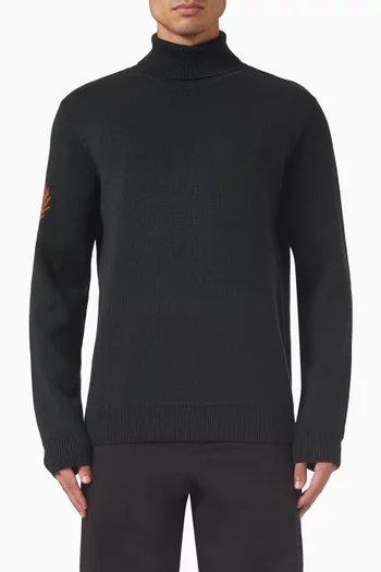 Laurel Wreath Roll Neck Sweater in Wool-blend