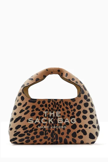 The Mini Sack Top-handle Bag in Animal-print Leather