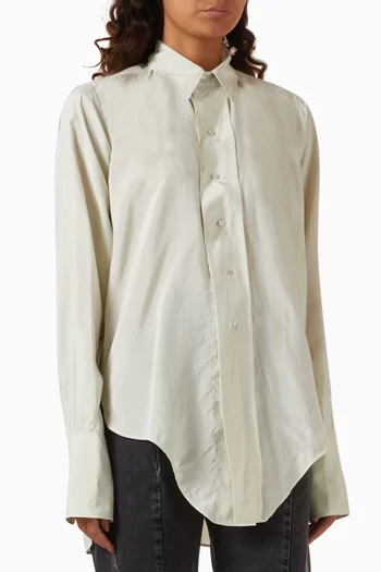 Dropped Hem Shirt in Viscose-rayon