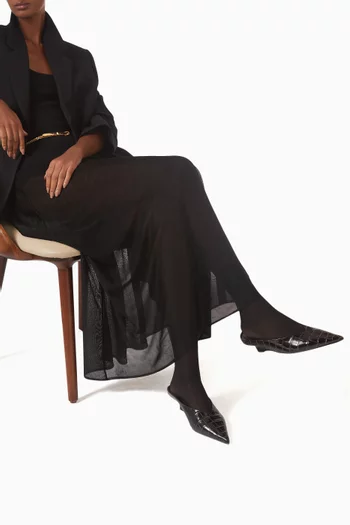Sharp 35 Mules in Croc-embossed Leather