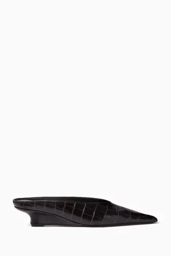 Sharp 35 Mules in Croc-embossed Leather