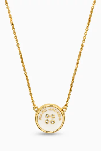 قلادة بدلاية بتصميم زر معدن مطلي بلون ذهبي