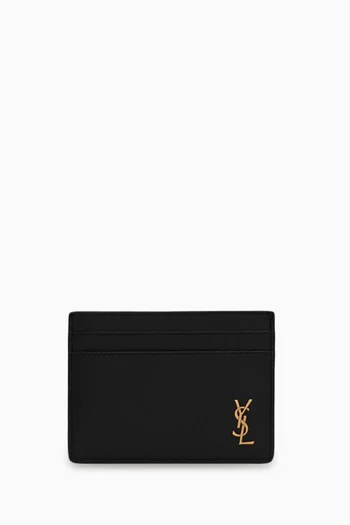 Tiny Cassandre Card Case in Grained Leather