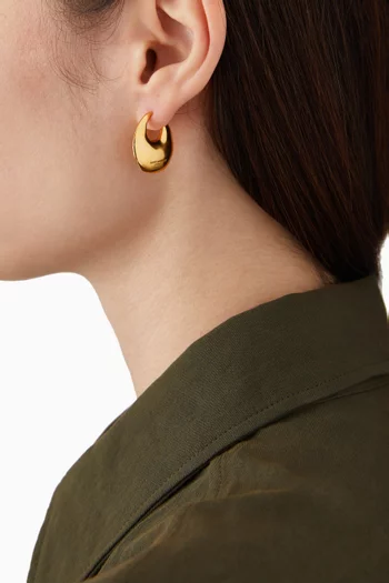 أقراط دائرية بتصميم قطرة معدن