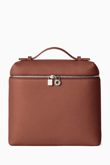 Extra Pocket Backpack in Grained Leather