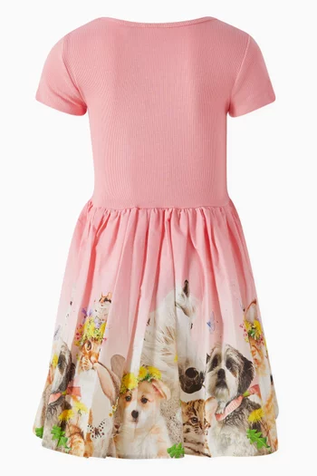 Cissa Animal Friends-print Flared Dress