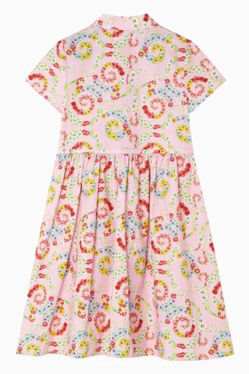 Barocco-print Dress in Poplin