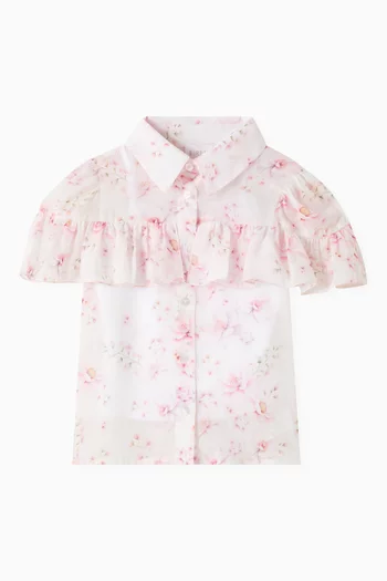 Floral-print Ombre Shirt