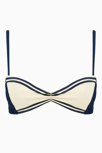 Marine Smocked Bralette Bikini Top