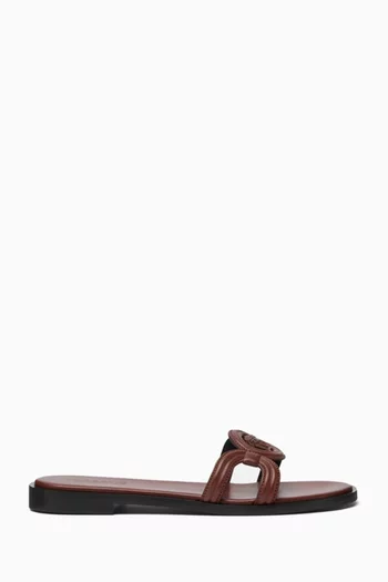 Medusa Logo Sandals in Leather