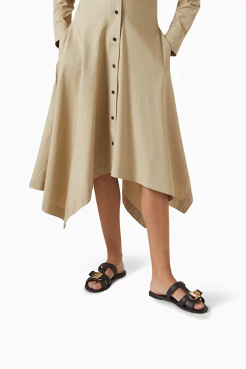 Vara Plate Strappy Slides in Rubber