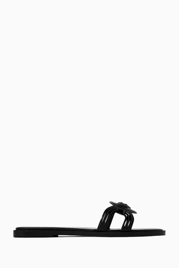 Medusa Logo Sandals in Leather