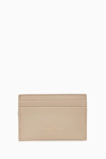 Gancini Credit Card Holder in Calf Leather
