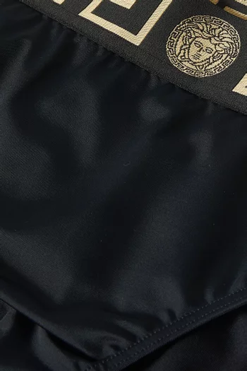 Greca Border Swim Briefs in Stretch Nylon