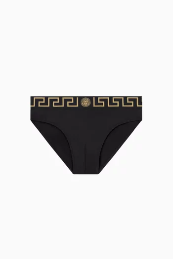 Greca Border Swim Briefs in Stretch Nylon