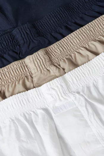 Cotton Poplin Boxers, Set of 3