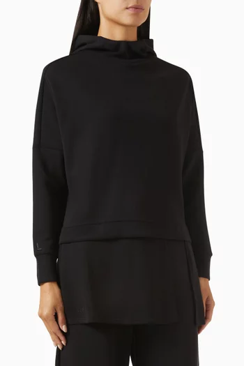 Crop Hoodie in Viscose Blend