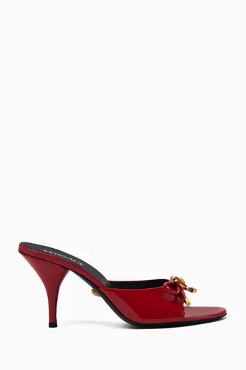 Opera 85 Bow Mule Sandals in Patent Leather
