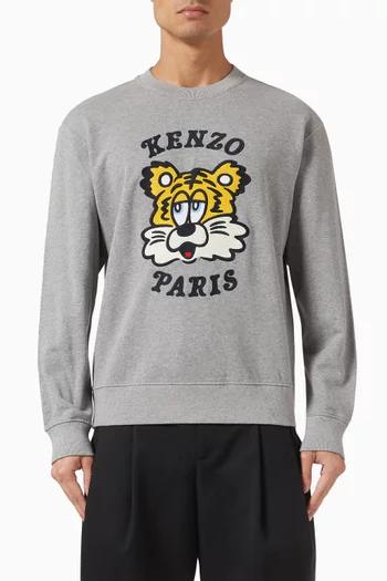 Tiger Logo-embroidered Sweatshirt in Cotton
