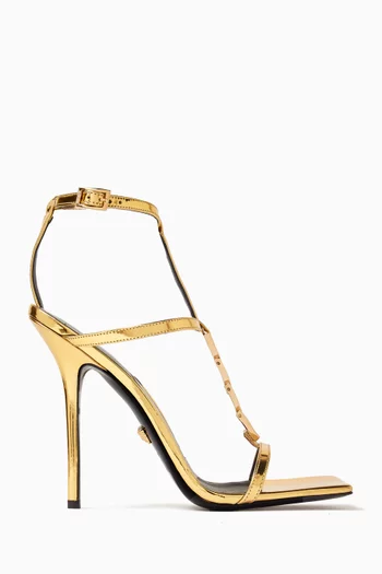 V2025 Chain Sandals in Metallic Leather